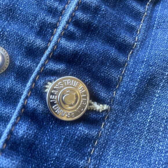 Kids True Religion Emily Blue Jean Jacket Size Large With Snap Button Closure - Picture 11 of 11